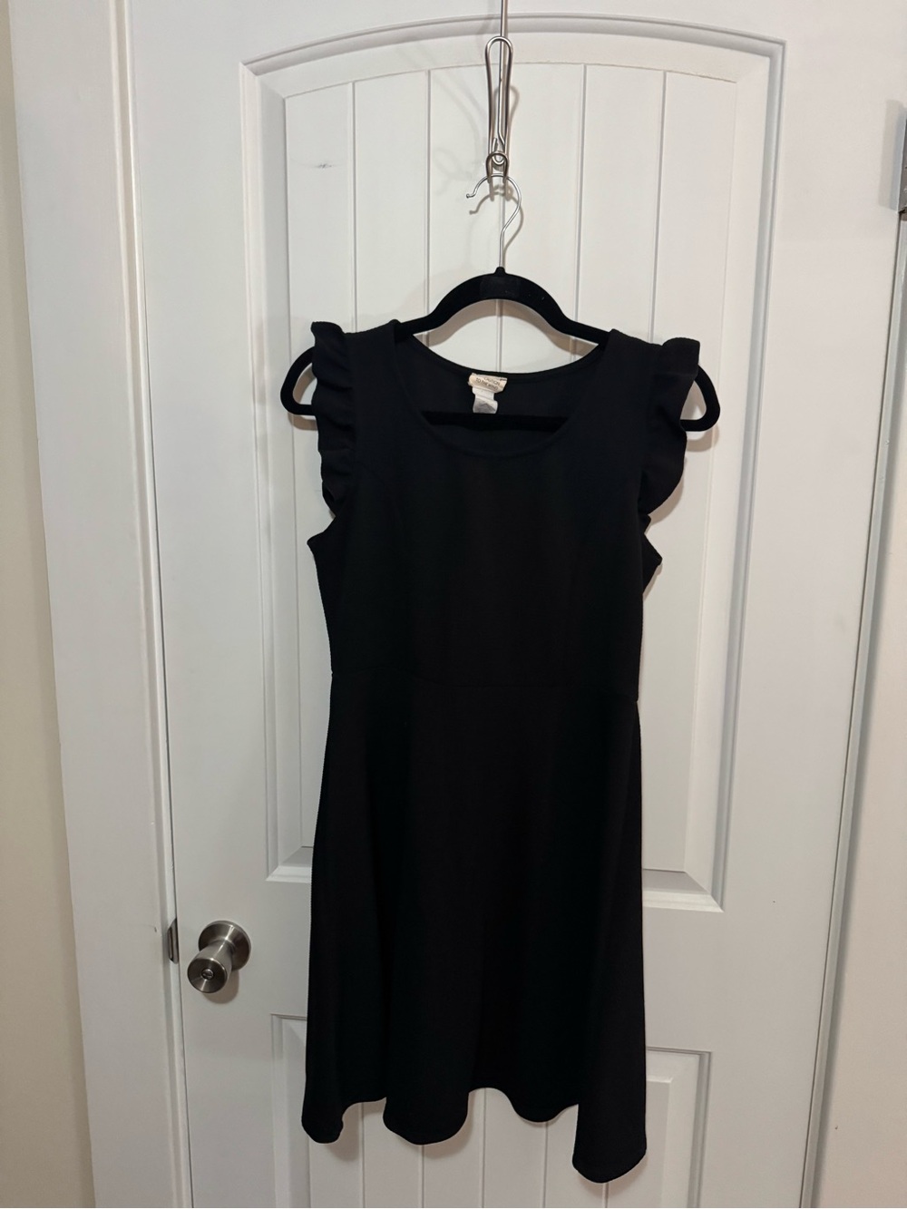 Caution To The Wind Black Ruffle Sleeve Mini Dress